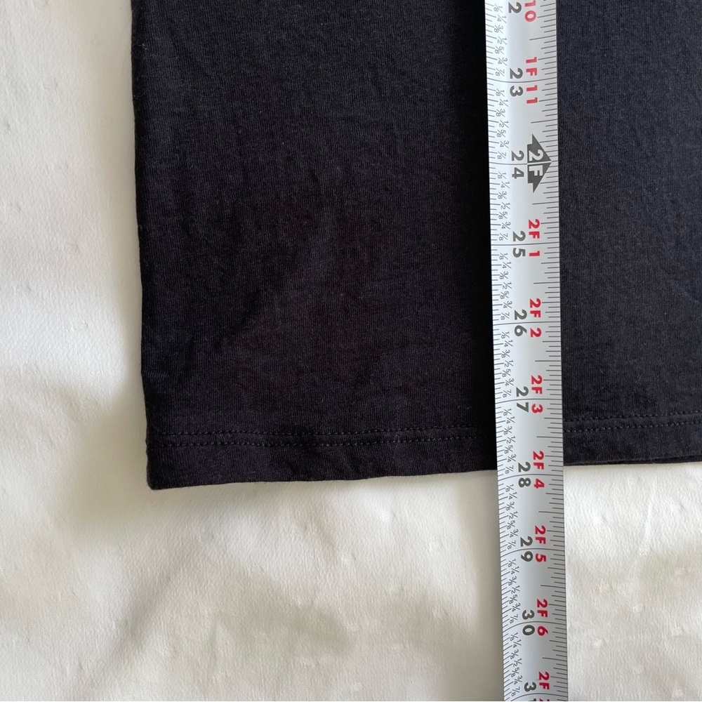 Fabletics Black Short Sleeve T with stripes of solid and see through material - Picture 8 of 9